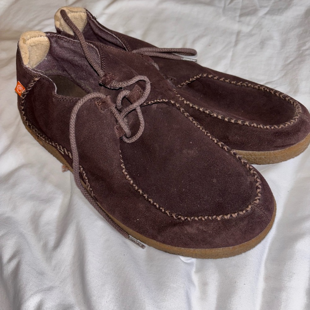 Ocean Minded  Brown Suede Loafers with Moccasin Stitching
